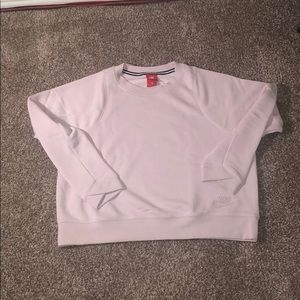 Light pink Nike long-sleeve mid-crop sweatshirt